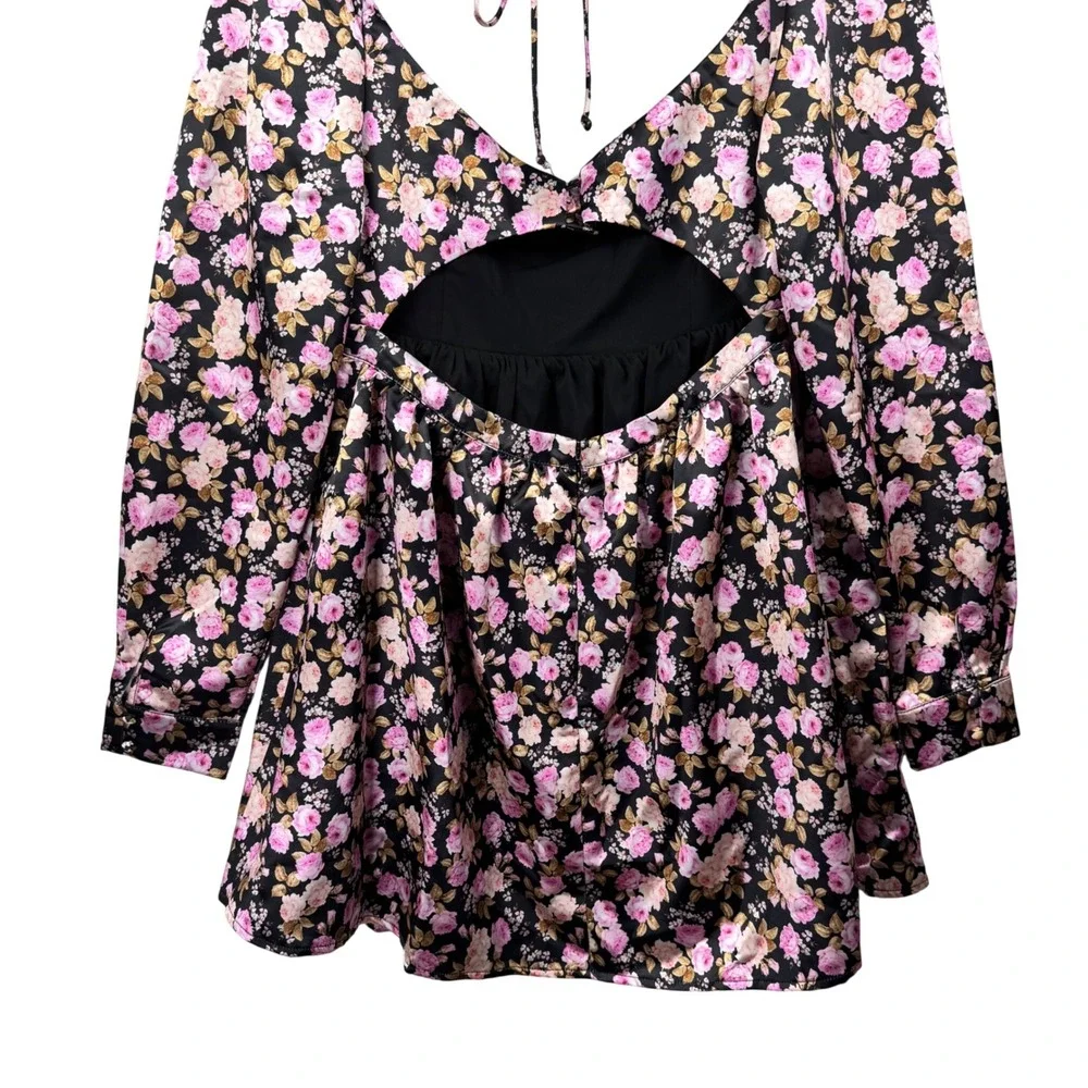 NEW NWT Love & Lemons Kate Mini Dress Floral Babydoll‎ Medium Satin Coquette